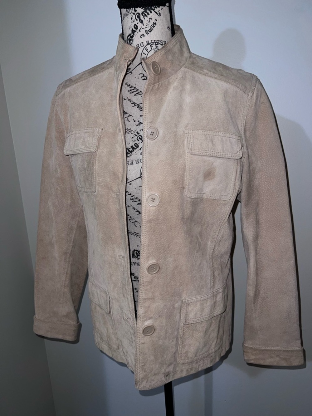 UNIFORM by John Paul Richard Suede Leather Utility Jacket Tan Small - Picture 2 of 13